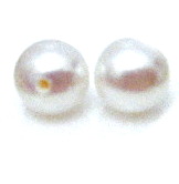 White 5.5-6mm Round Half Drilled Pair
